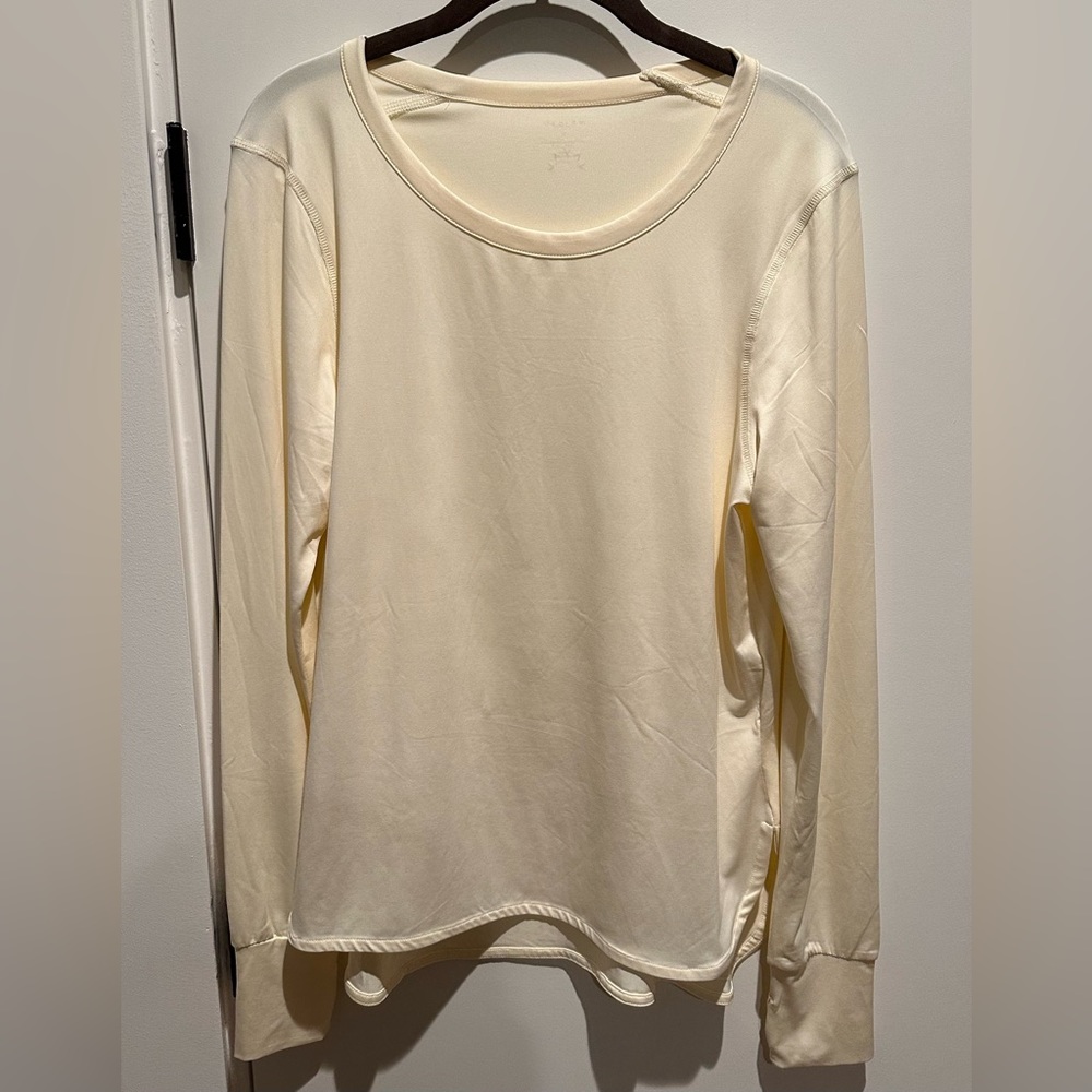 Varley Cella Long Sleeved Tee Ivory Sz Med